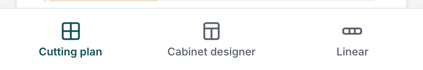 The tab bar at the bottom, to switch between the three parts.