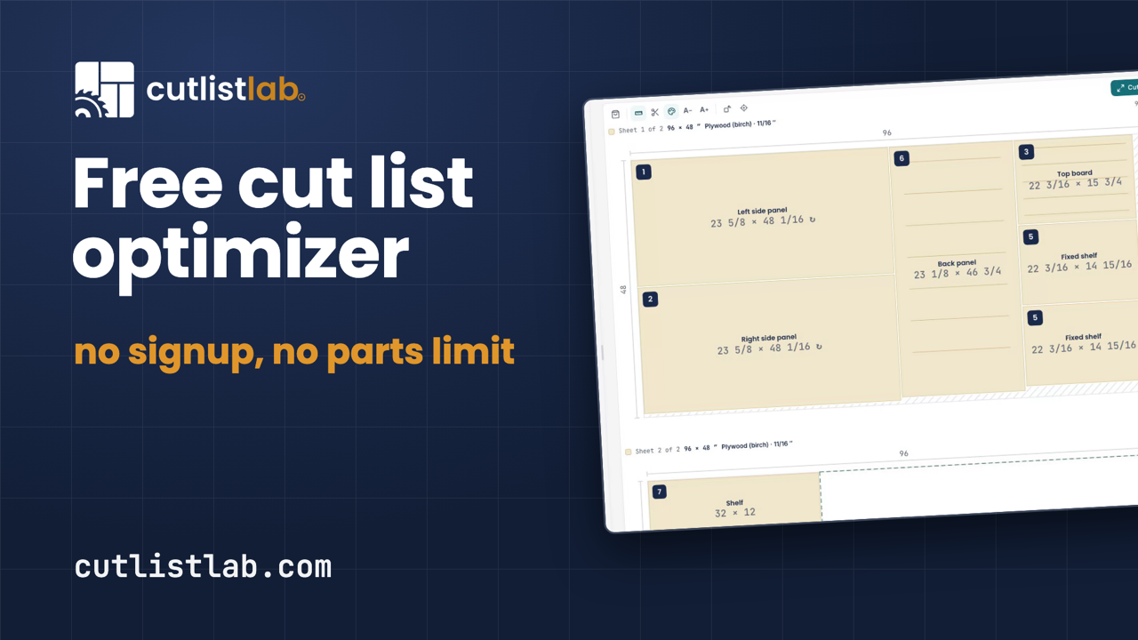 Demo: a cutting plan in about a minute