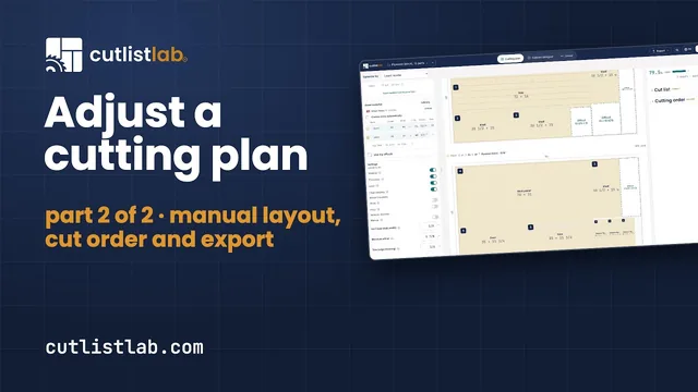 Guide video: Adjust and export a cutting plan